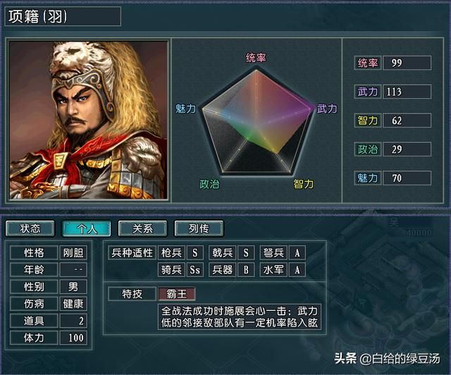 三国志11番外：游戏中各个时期的第一武将，经得起考验吗？
