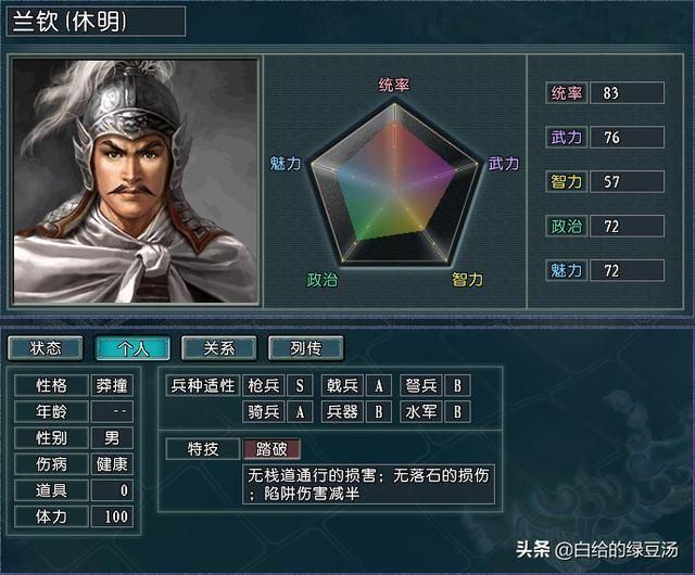 三国志11：特殊的83统率，有哪些代表武将呢？（血色、逐鹿）