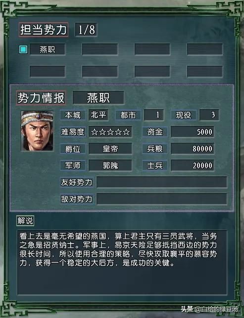 三国志11血色衣冠：实际难度和理论难度不匹配的势力大盘点