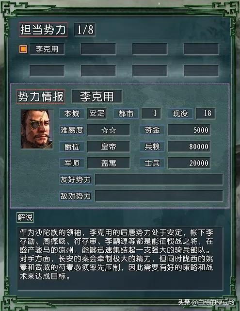 三国志11血色衣冠：实际难度和理论难度不匹配的势力大盘点