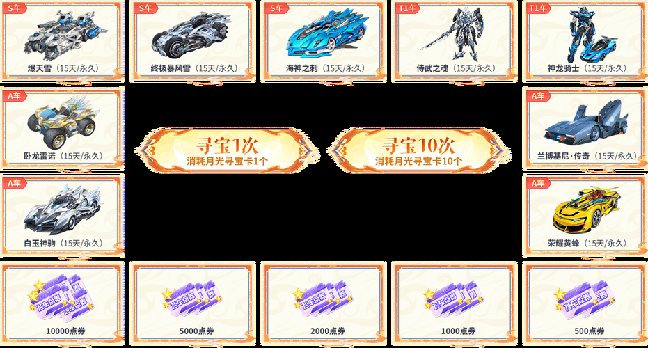 qq飞车月光宝盒能开出什么 月光宝盒奖励内容介绍