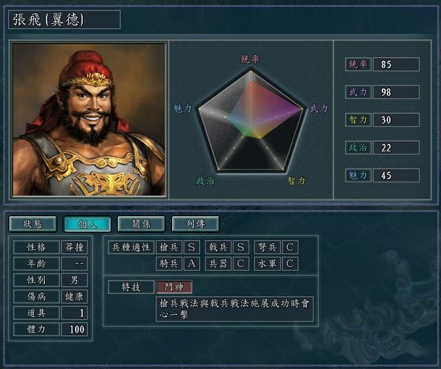 三国志11全特技测评合集07（枪神特技触发条件及评级一览）