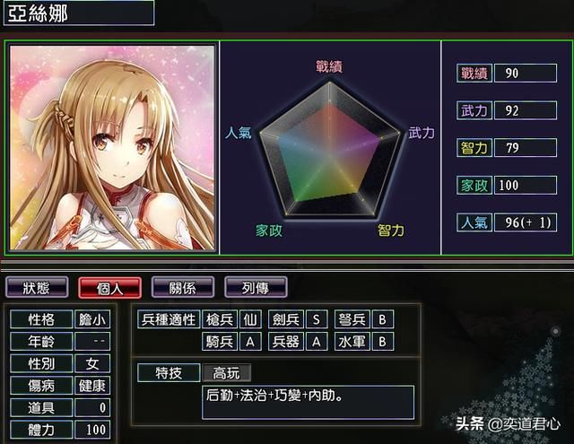 三国志11漫舞春秋亚丝娜阵营有哪些武将(漫舞春秋亚丝娜全武将一览)