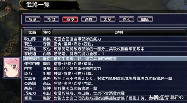 三国志11漫舞春秋亚丝娜阵营有哪些武将(漫舞春秋亚丝娜全武将一览)