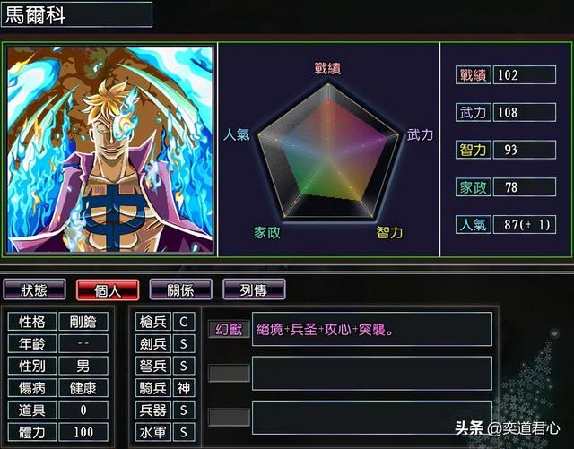 三国志11漫舞春秋白胡子阵营有哪些武将(白胡子全武将一览)