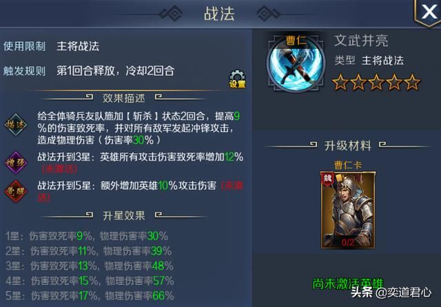 帝王之路曹仁英雄怎么样(曹仁属性战法英雄羁绊介绍)