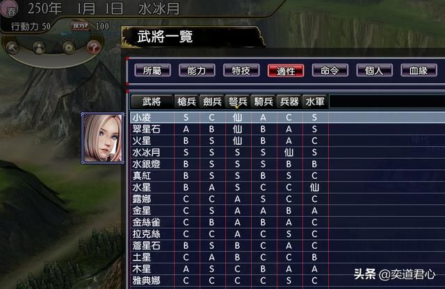 三国志11漫舞春秋美少女阵营有哪些武将（漫舞春秋美少女全武将一览）