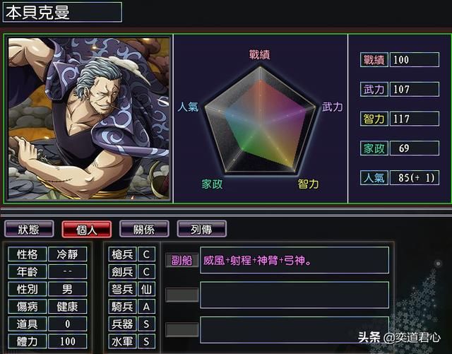 三国志11漫舞春秋香克斯阵营有哪些武将(红发海贼团全武将一览)