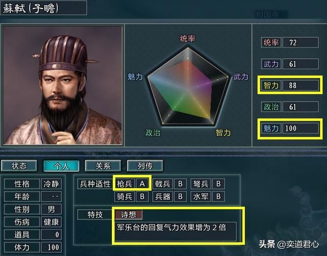 三国志11诗想特技武将有哪些（各MOD六大诗想武将盘点）