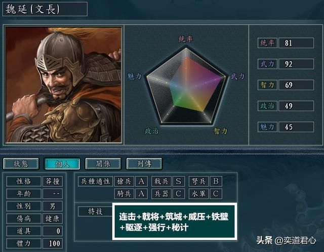 三国志11：同时携带多个特技，蜀汉名将特技应该怎么设定？