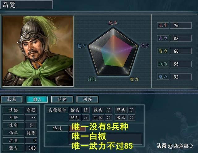 三国志11武将组合中最菜的武将是谁（八个组合中最弱武将一览）