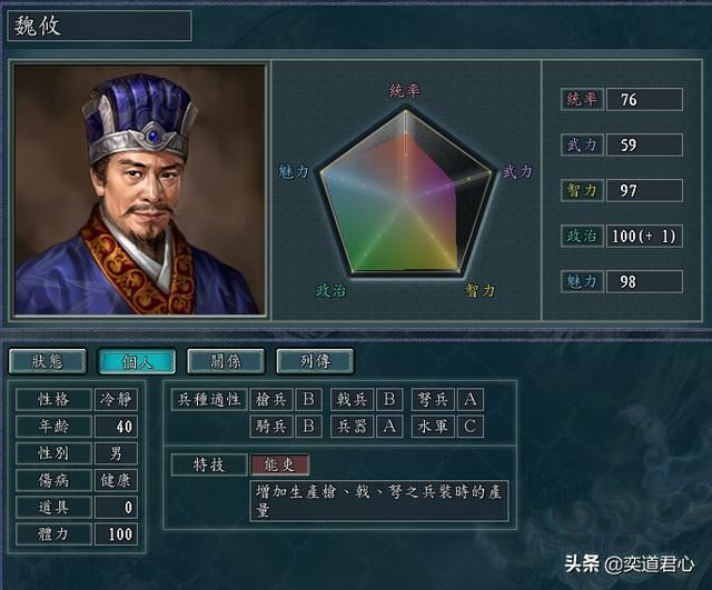 三国志11刘虞麾下武将水平如何（刘虞麾下五个核心武将极限属性一览）