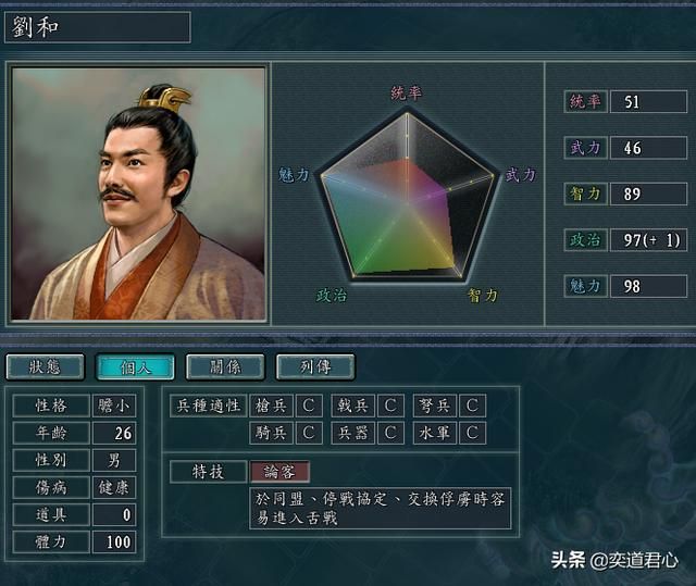 三国志11刘虞麾下武将水平如何（刘虞麾下五个核心武将极限属性一览）