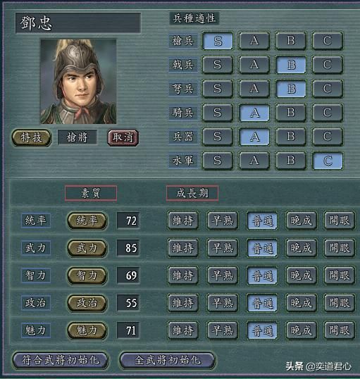 三国志11枪将特技武将谁最强（五位枪将将领强度排名一览）
