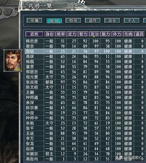 三国志11水浒MOD北宋有多少将领(火并王伦剧本北宋将领一览)
