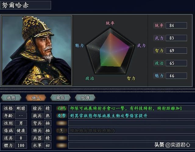 三国志11无尽的野望满清势力介绍（努尔哈赤麾下武将人才一览）