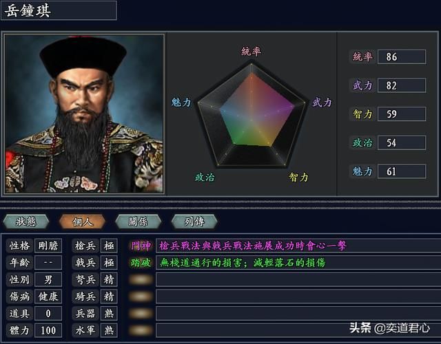 三国志11无尽的野望满清势力介绍（努尔哈赤麾下武将人才一览）
