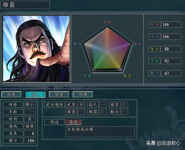 三国志11侠骨留香天下会势力介绍（天下会核心武将属性一览）