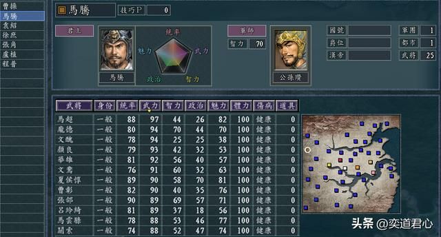 三国志11兵种争霸剧本有哪些势力（六大兵种各势力麾下武将一览）