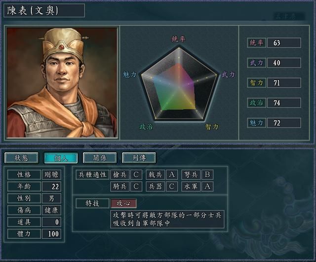 三国志11哪些武将特技超强面板却一般（五大神特技的平庸武将）