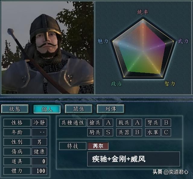 三国志11骑砍武将DIY分享（卡拉迪亚武将属性特技设计一览）