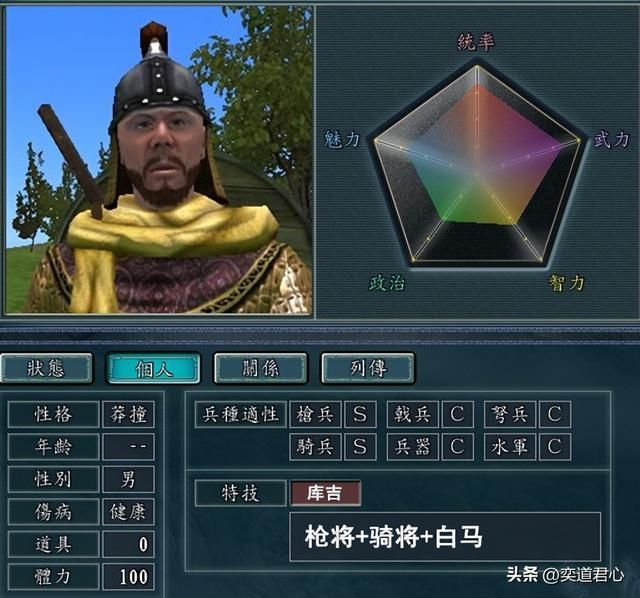 三国志11骑砍武将DIY分享（卡拉迪亚武将属性特技设计一览）