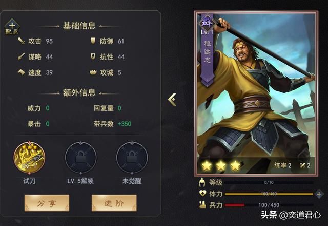 三国志11武将程远志厉害吗（程远志属性特技生平介绍）
