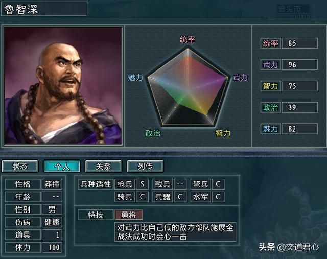 三国志11水浒花和尚手下都有谁（火并王伦剧本鲁智深阵营武将介绍）