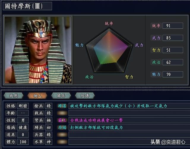 三国志11无尽的野望古埃及势力介绍(美尼斯麾下武将人才一览)
