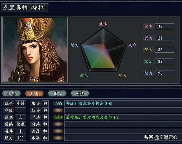 三国志11无尽的野望古埃及势力介绍(美尼斯麾下武将人才一览)