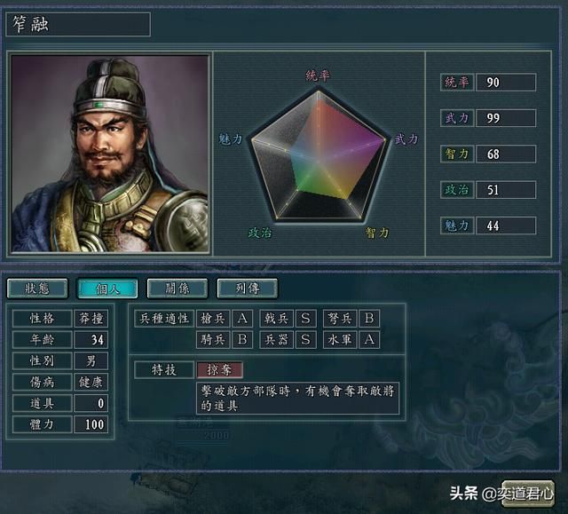三国志11刘繇麾下有哪些武将（刘繇核心武将极限培养属性一览）