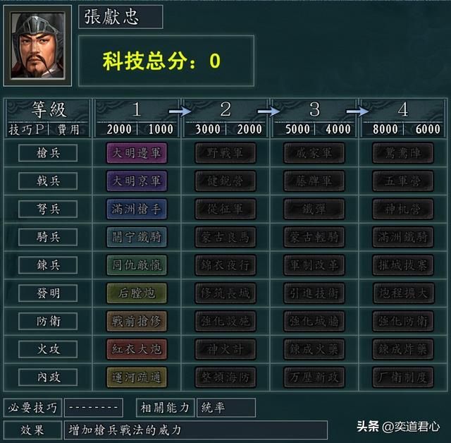 三国志11南明抗清哪个势力科技最好（十大势力科技水平排名一览）