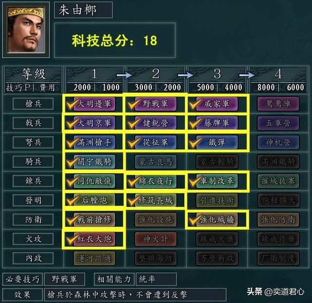 三国志11南明抗清哪个势力科技最好（十大势力科技水平排名一览）