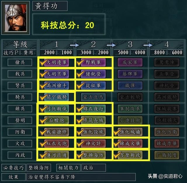 三国志11南明抗清哪个势力科技最好（十大势力科技水平排名一览）