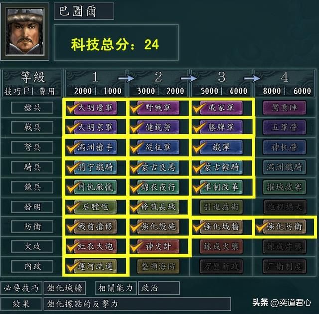 三国志11南明抗清哪个势力科技最好（十大势力科技水平排名一览）