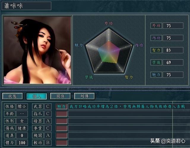 三国志11侠骨留香恶人谷势力介绍(恶人谷核心武将属性一览)