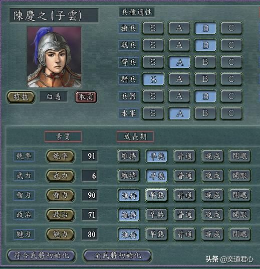 三国志11：最浪费游戏赋予的先天资源武将有哪些？