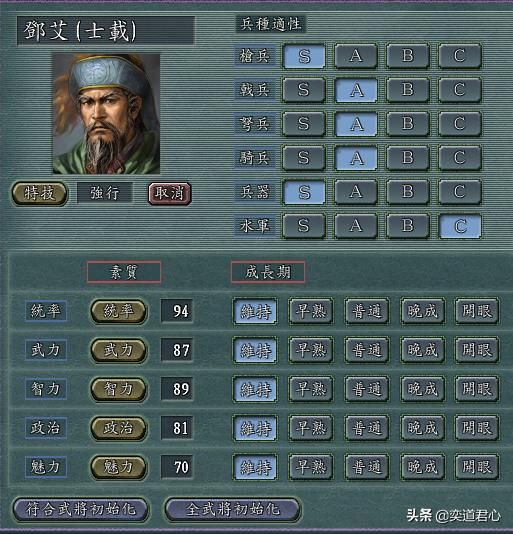 三国志11：最浪费游戏赋予的先天资源武将有哪些？