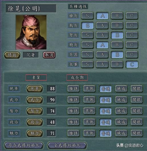 三国志11：最浪费游戏赋予的先天资源武将有哪些？