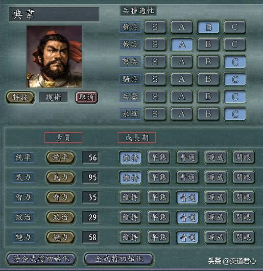 三国志11：最浪费游戏赋予的先天资源武将有哪些？
