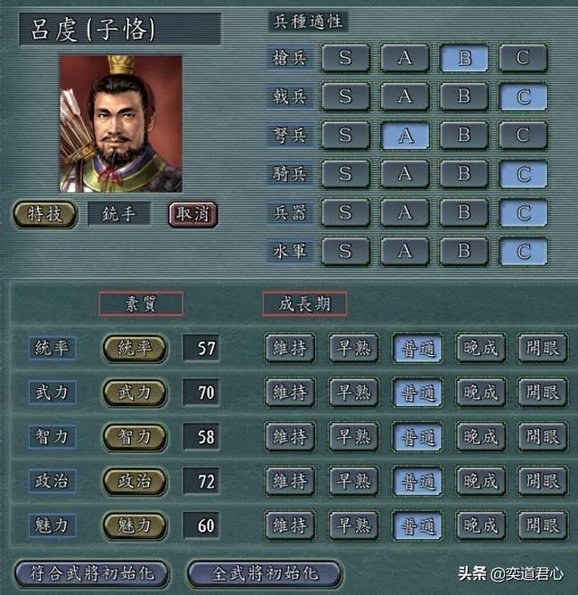 三国志11吕姓武将谁最厉害（全游戏吕姓武将实力排名一览）