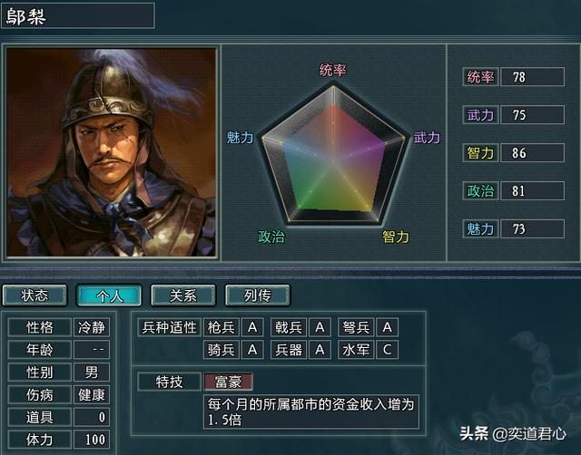 三国志11水浒田虎势力介绍(田虎麾下五大核心将领一览)