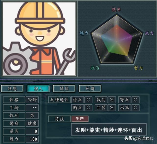 三国志11打工人人物如何设定(现代职业人物DIY属性一览)
