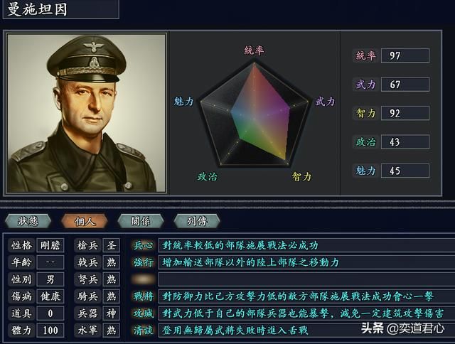 三国志11无尽的野望德国将领都有谁(德国核心七大将领一览)