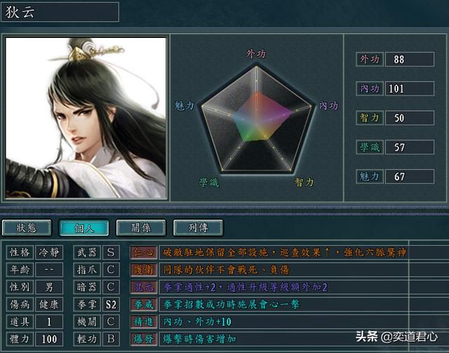 三国志11侠骨留香天山派势力介绍(天山派核心武将属性一览)