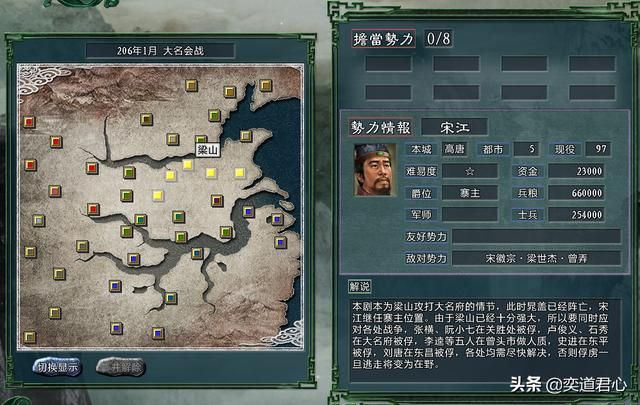 三国志11水浒MOD哪个势力最好玩(各剧本十大有趣势力盘点)