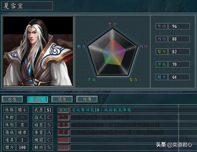 三国志11侠骨留香五毒教势力介绍(五毒教核心武将属性一览)