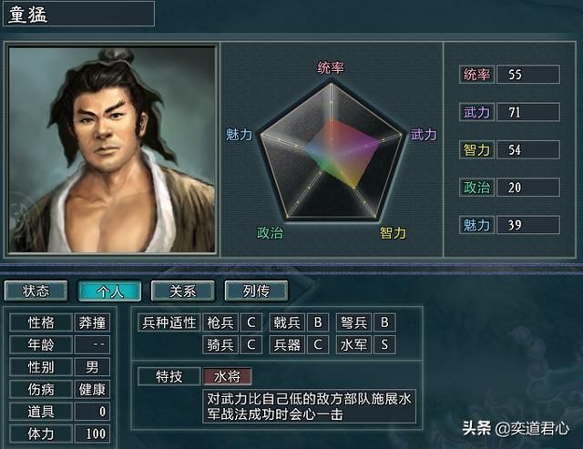 三国志11水浒李俊势力介绍（李俊麾下五大核心将领一览）