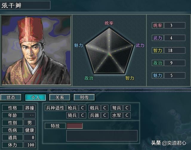 三国志11水浒MOD：盘点游戏中五个最没用的人物