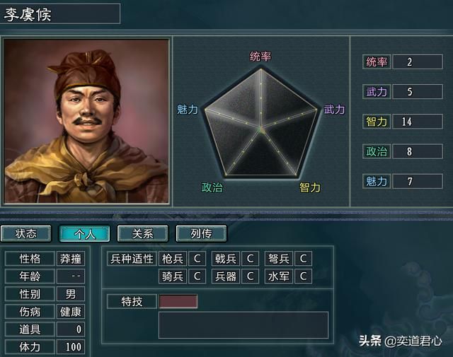 三国志11水浒MOD：盘点游戏中五个最没用的人物